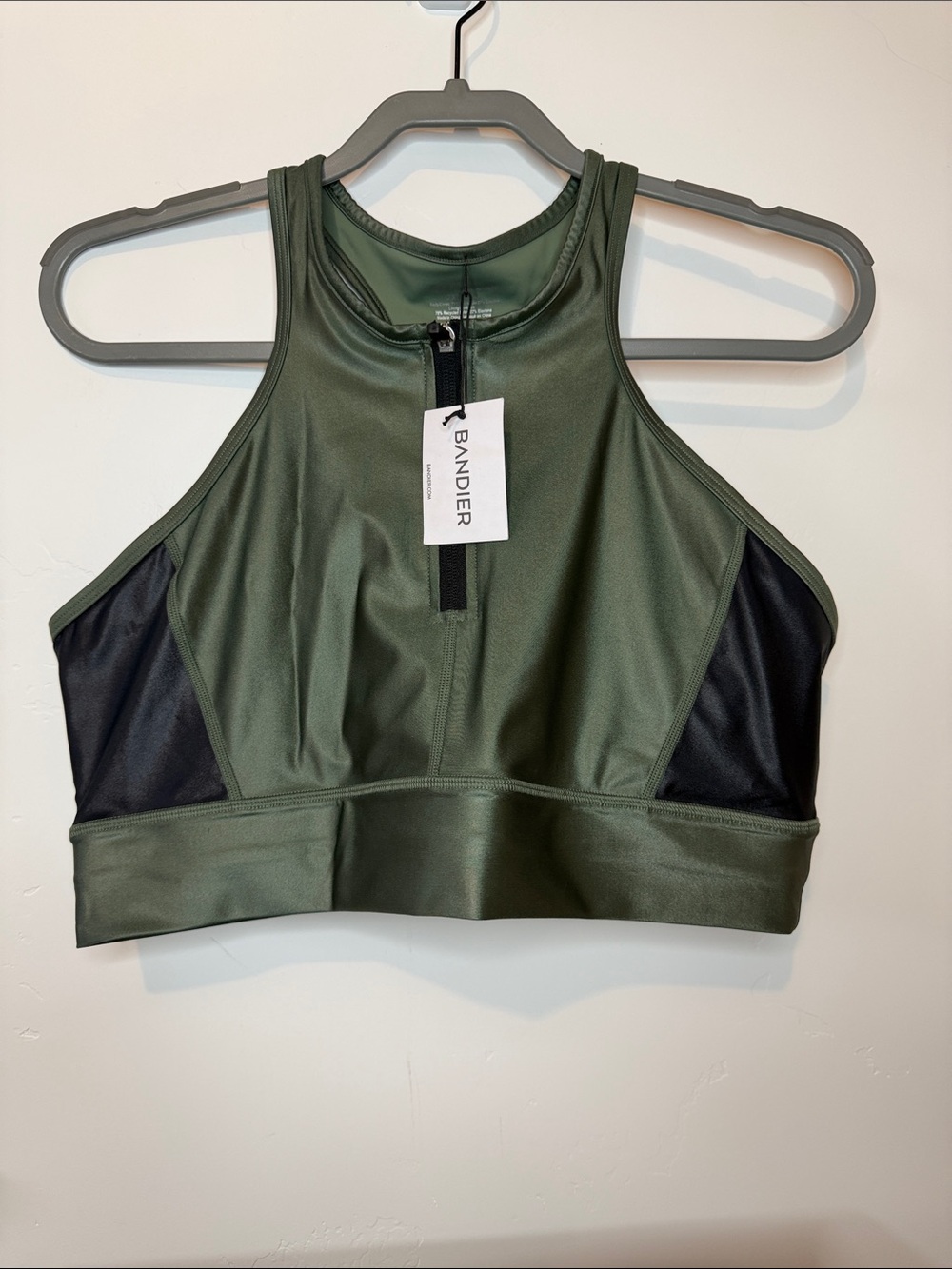 All Access 2X Olive Green High Neck Sports Bra Racerback NWT